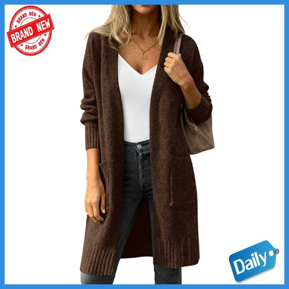 Oversized Chunky Knit Cardigan Long Sleeve Open Front Winter Sweater